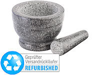 Rosenstein & Söhne Robuster Mörser mit Stößel Versandrückläufer; Manuelle Salz-, Pfeffer-Mühle, Dessertringe 