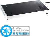 Rosenstein & Söhne Glasgrill mit Touchpad und Timer, 800 W (Versandrückläufer); Glaskeramik-Doppel-Kochfelder mit Infrarot-Wärme 