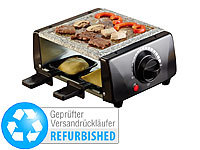 Rosenstein & Söhne 3in1-Raclette mit Grillaufsatz & heißem Stein, (Versandrückläufer); Mini-Kühlschränke 