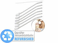Rosenstein & Söhne 6er-Set 2in1-Trinkhalm-Löffel aus Edelstahl, Versandrückläufer