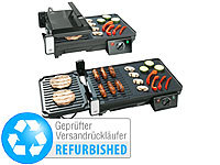 Rosenstein & Söhne Elektrischer 2in1-Tischgrill mit Kontaktgrill, Versandrückläufer; Heißluftfritteusen Heißluftfritteusen 