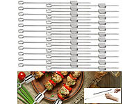 24 brochettes à barbecue XXL avec poussoir coulissant