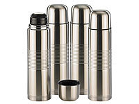 4 bouteilles isothermes en inox + gobelet  Grandes 1 L