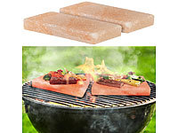 Rosenstein & Söhne 2er-Set Salzsteinplatten für Grill & BBQ, rechteckig, 10 x 20 x 2,5 cm