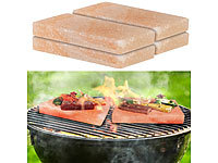 Rosenstein & Söhne 4er-Set Salzsteinplatten für Grill & BBQ, rechteckig, 10 x 20 x 2,5 cm