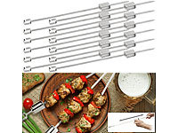 12 brochettes à barbecue XXL avec poussoir coulissant
