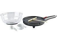 Rosenstein & Söhne 3in1-Crêpe-, Popcornmaker und elektrische Pfanne, 800 Watt, Ø 20 cm