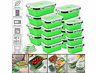 Rosenstein & Söhne 16er-Set zusammenklappbare Silikon-Aufbewahrungsbehälter mit Deckeln; Lunchbox-Sets Lunchbox-Sets Lunchbox-Sets 