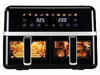 Rosenstein & Söhne Air Fryer, Doppel-Heißluftfritteuse; Halogenöfen, Heißluftfritteusen Halogenöfen, Heißluftfritteusen Halogenöfen, Heißluftfritteusen 