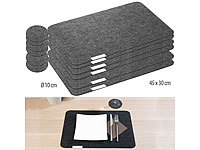 Rosenstein & Söhne Set de 12 feutres : 6 tapis de 45x30cm et 6 dessous de verre de 10c...